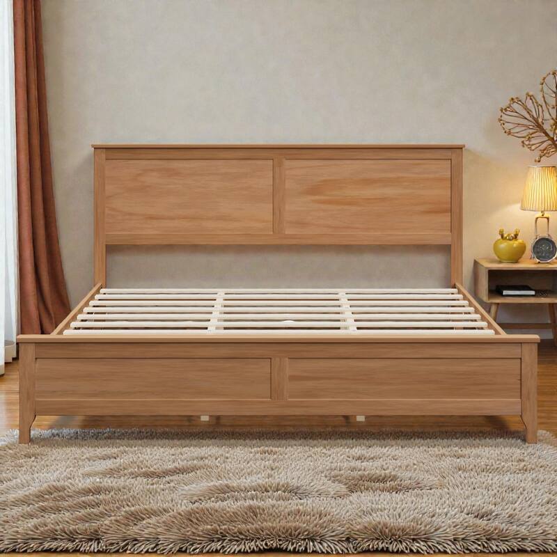 Modern Solid Wood Platform Bed Frame with Wooden Slats Support, No Box Spring Needed, Full Queen King