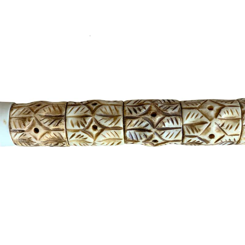 Artissance 13" Medium Cream White Natural Bone Calligraphy Brush With Lucky Feather Pattern