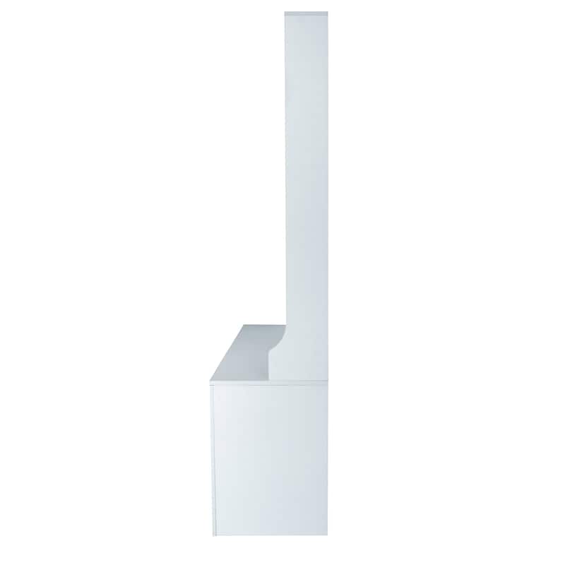 43.3" 3-in-1 Wood Coat Rack with Adjustable Shelves and 7 Hooks