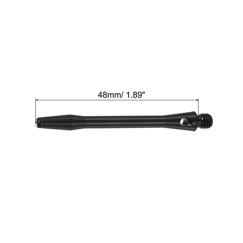 48mm Dart Shafts, Medium 2BA Thread Aluminum Dart Stems - 3 Pack - Black