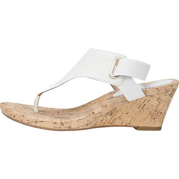 Shop White Mountain Women S All Glad Wedge Thong Sandal White
