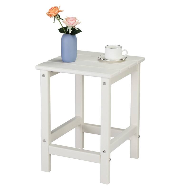 Outdoor High Density Polyethylene 14" Square Side Table