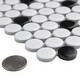 preview thumbnail 6 of 12, SomerTile Metro Penny White and Black Dot 9.75" x 11.5" Porcelain Mosaic Floor and Wall Tile