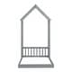 preview thumbnail 7 of 6, Twin House-shaped Roof Headboard Floor Bed,Grey (without slats)