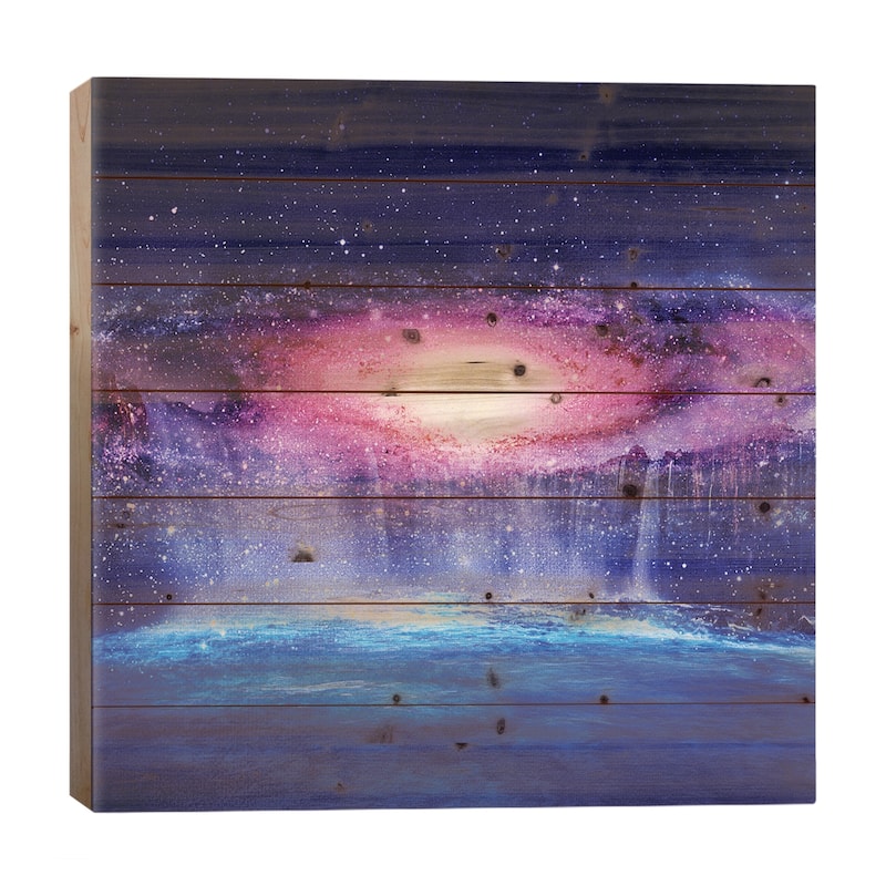Andromeda Waterfall Print On Wood by Viviana Gonzalez - Multi-Color - 26x26x1.5