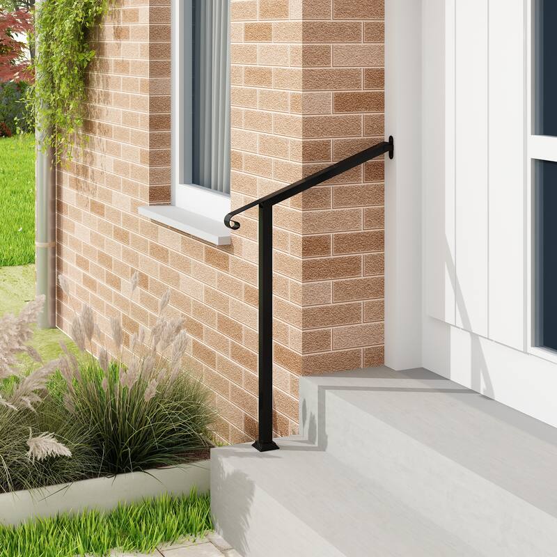 Iron Handrail Elegant Outdoor Rail for Stairs, Porches, and Walkways