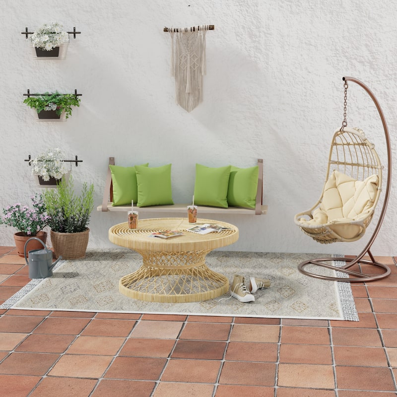 Sunbrella 16" x 16" Green Solid Outdoor Throw Pillow - Set of 2 - 16'' L x 16'' W x 4'' H - Canvas Gingko