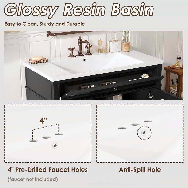 36'' Bathroom Vanity with Top Sink