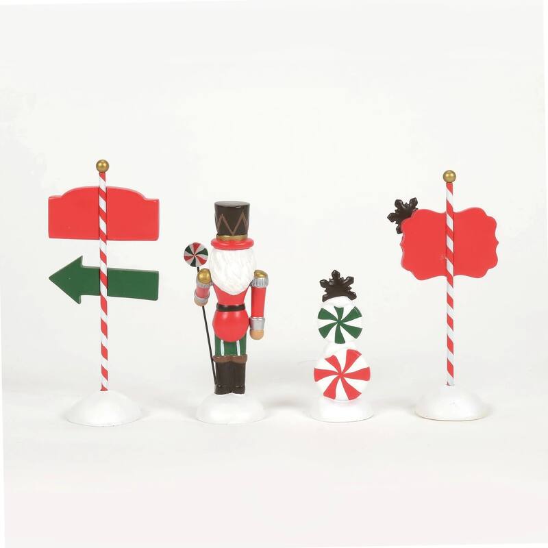 Department 56 Village Cross Product Peppermint Panache - Set of 4 - 6013618