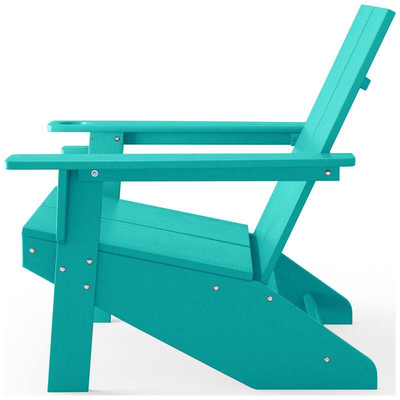 Coastin Modern Poly Adirondack Chair (Set of 4), Black