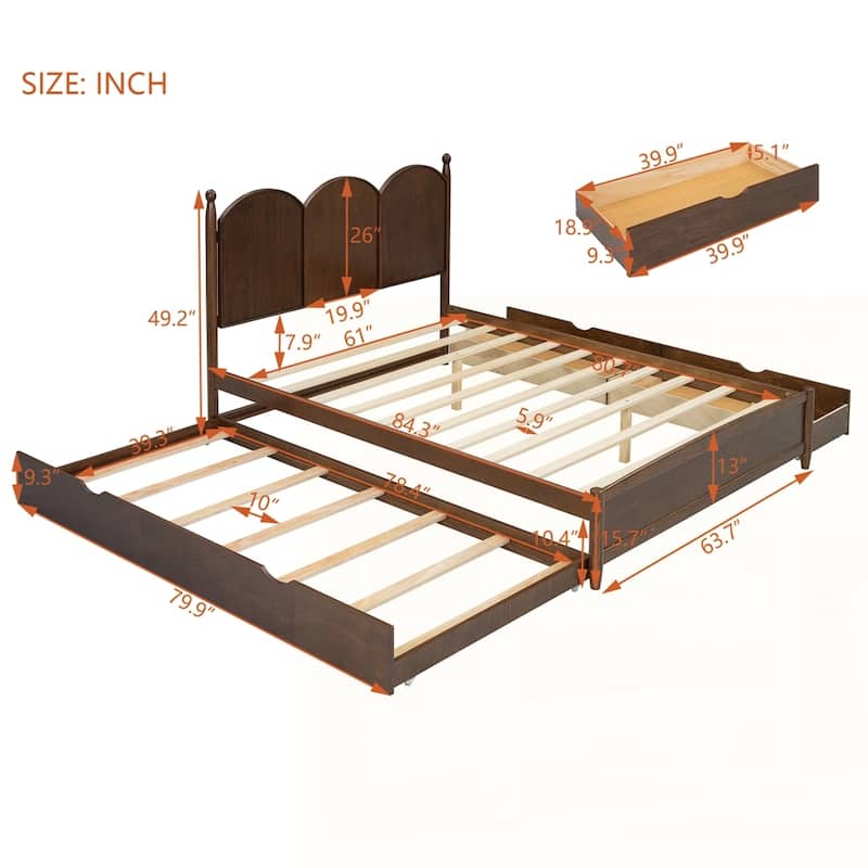 Platform Bed With with 2 Big Drawers