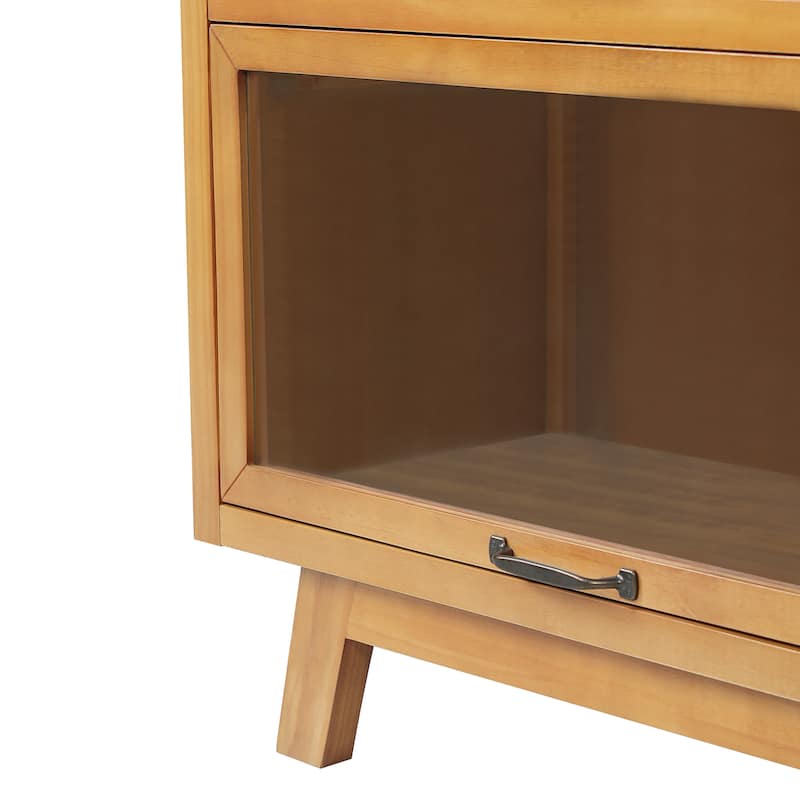 Christopher Knight Home - Farmhouse Wooden Display Cabinet with 4 Glass Doors