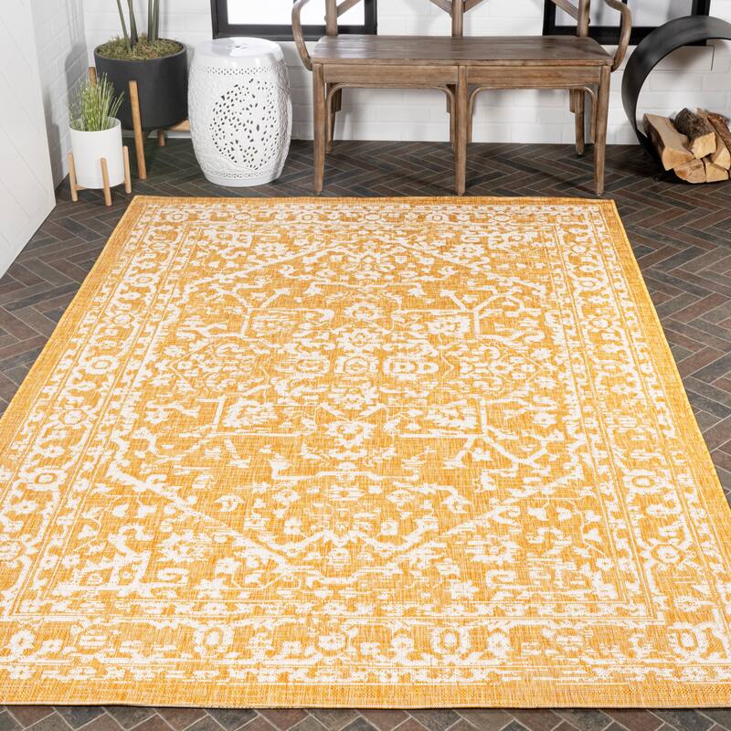 JONATHAN Y Medallion Textured Weave Indoor/Outdoor Area Rug