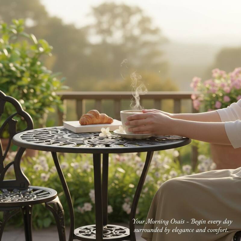 Modern 3-Piece Outdoor Bistro Set with Chairs and Table