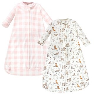 Hudson Baby Infant Girl Cotton Long-Sleeve Wearable Sleeping Bag, Sack, Blanket, Enchanted Forest