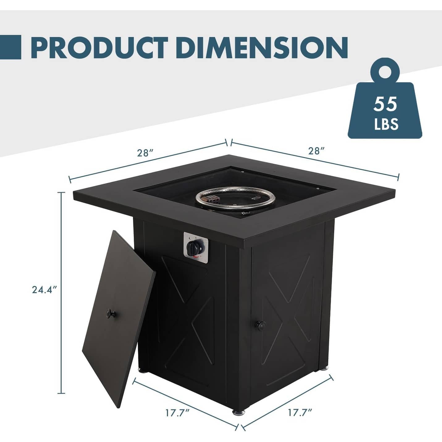 Fire Pit Table, Propane Firepit Outdoor Gas Fire Pits Clearance, 50,000