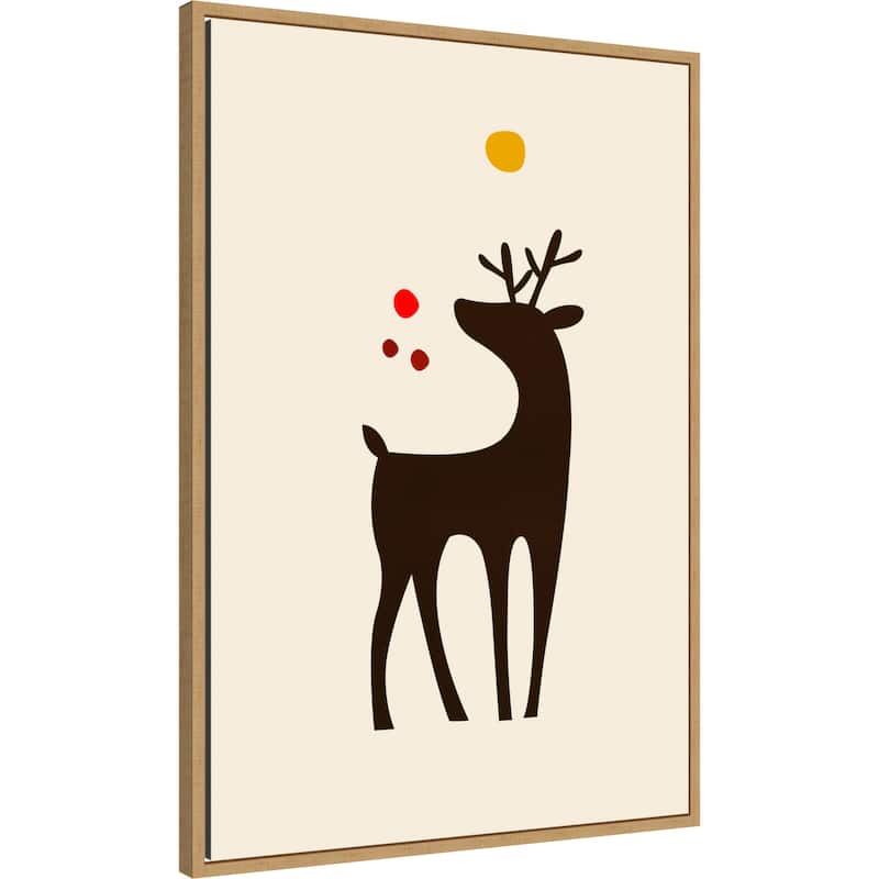 Rudolph Searching for His Nose by Eins Kubistika (23 x 33 in.), Framed Canvas Wall Art Print - Sylvie Natural