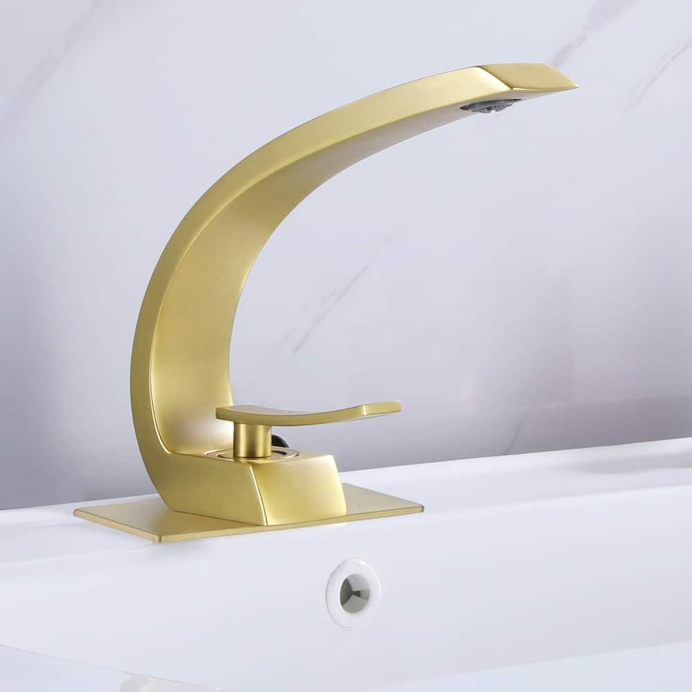 Rbrohant 7"H Single-Handle Bathroom Faucet with Deckplate, Vessel Faucet for Bathroom