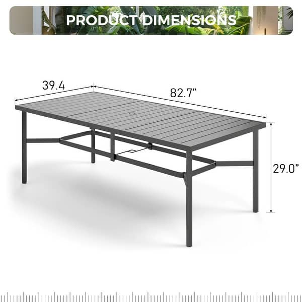 dimension image slide 1 of 4, MAISON ARTS 9-Piece Outdoor Dining Set with 8 Textilene Chairs and Rectangle Dining Table