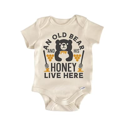 Old Bear Honey Bee - Baby Boy Girl Clothes Infant Bodysuit Funny Cute