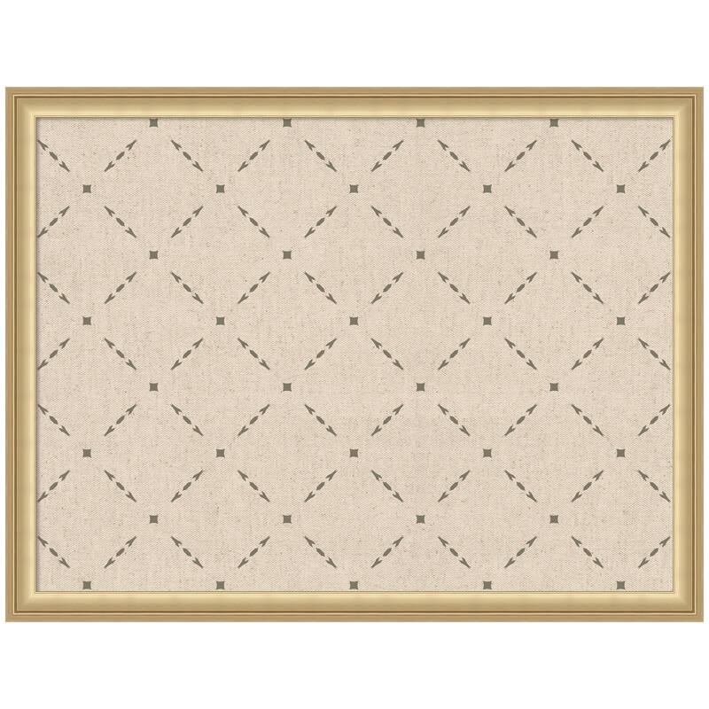 Kate and Laurel Pinboard Green Lattice Print - 26x20 - Florence Gold