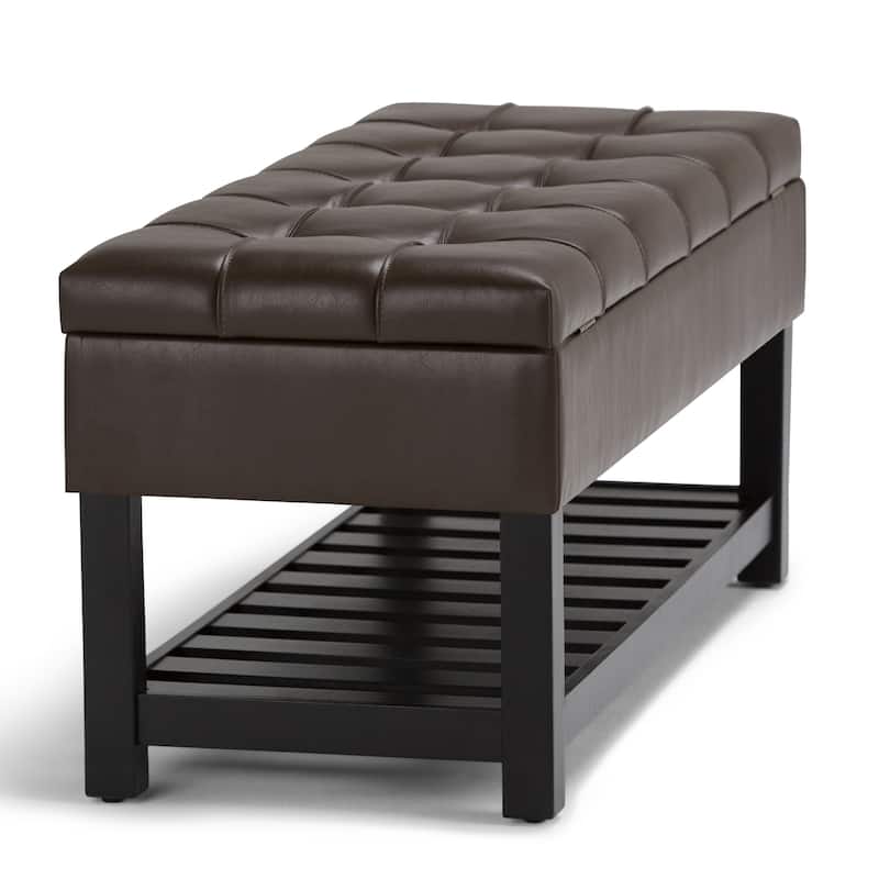 WYNDENHALL Wyatt 44 inch Wide Transitional Rectangle Ottoman Bench - 43"x 17"x 18.5"