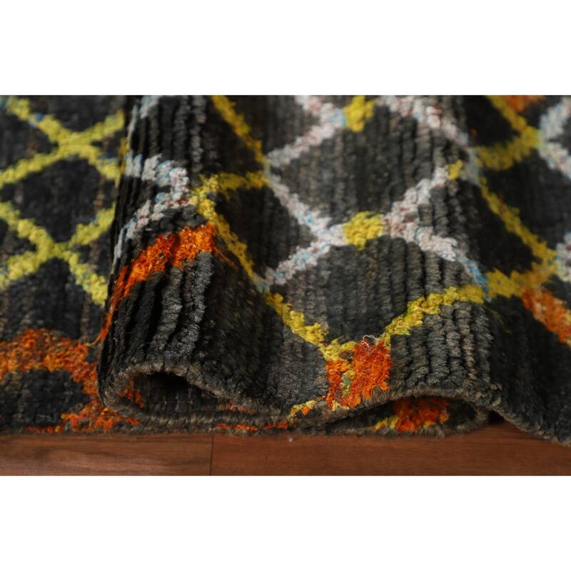 Trellis Moroccan Indian Area Rug Handmade Jute Carpet - 5'7"x 8'8"