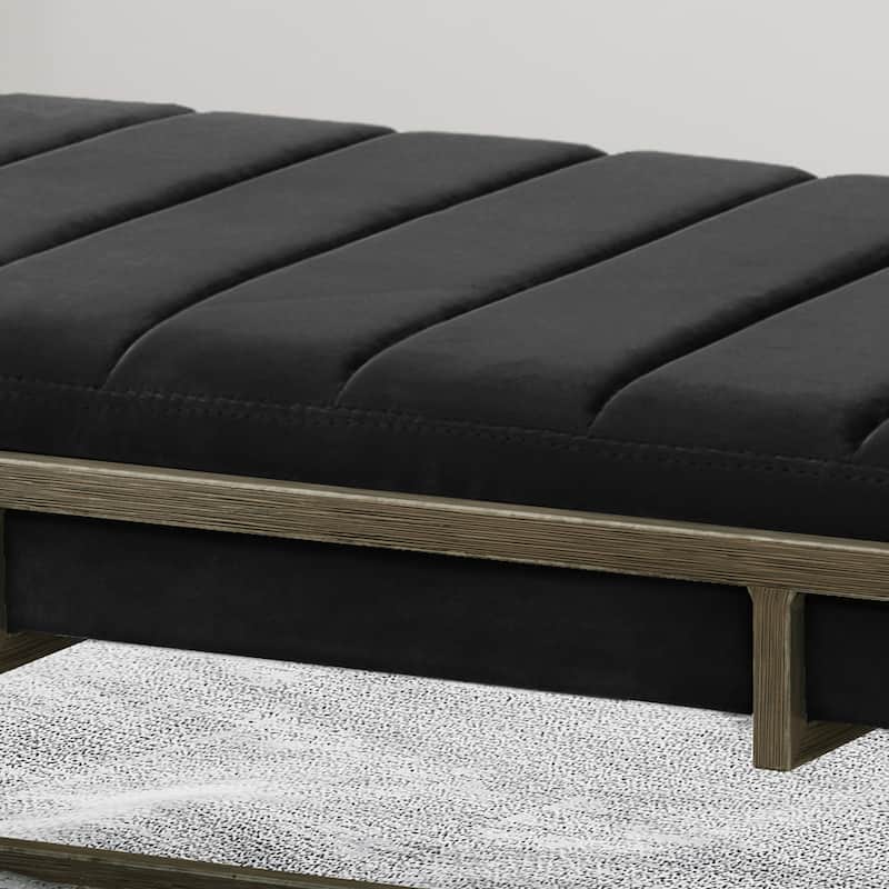 Roomfitters Upholstered Ottoman Bench with Metal Frame and Suede Cushion Seat
