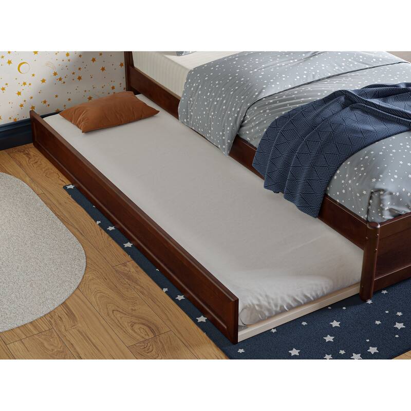 Wesley Platform Bed with Panel Footboard and Twin Trundle