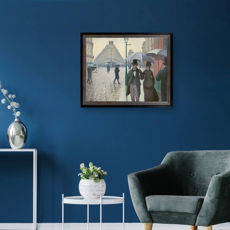 Masterpiece Art Gallery| Rainy Day in Paris by Gustave Caillebotte - Framed Canvas Art Print