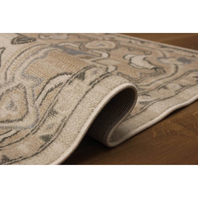 ECARPETGALLERY Machine Woven Addie Beige Area Rug