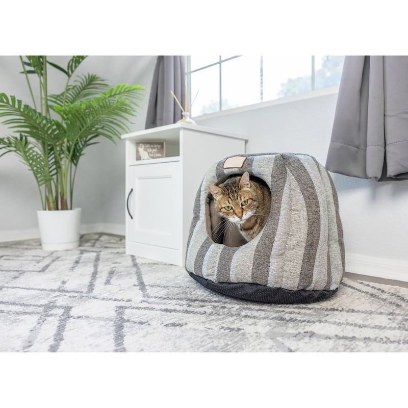Cat Cave Shape Bed With Anti- slip Waterproof Base - 18"(L) x 18"(W) x 17"(H)