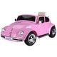 preview thumbnail 1 of 8, Licensed Volkswagen Beetle Kids Electric Ride-On Car with Remote Control, MP3, Lights, and Safety Features for Ages 3-6 - Pink Pink