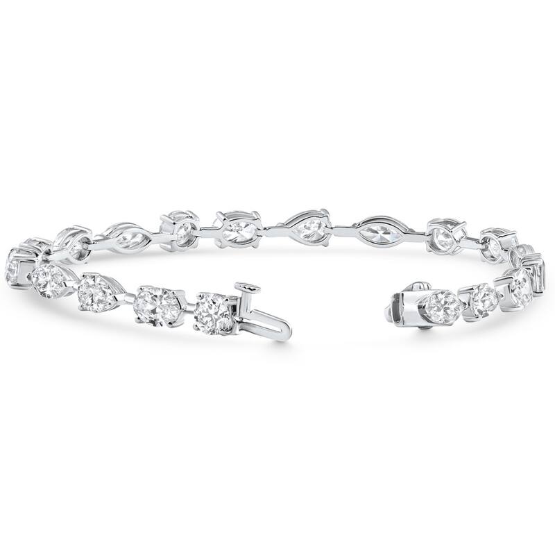 Bliss Diamond 10Ct Mixed Cut Diamond Tennis Bracelet 7" White Gold Lab Grown