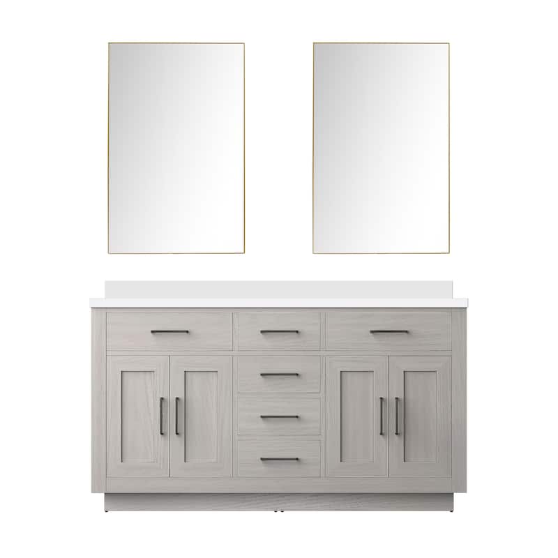 Abbey Bath Vanity with Quartz Top, Sink and Mirror