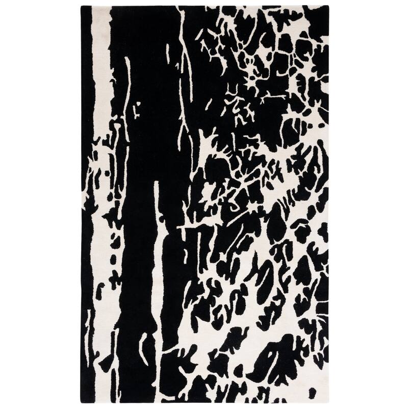 SAFAVIEH Handmade Soho Ayla N.Z. Wool Rug - 5' x 8' - Black/Ivory