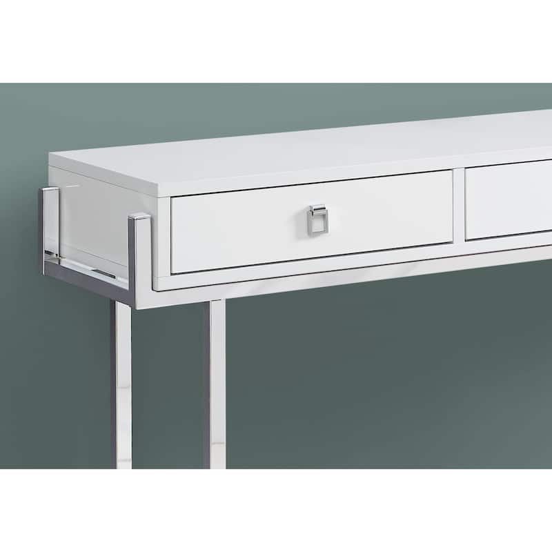 Modern 48-Inch Console Table with Rectangular Top and Metal Frame 3 Drawers for Living Room Decor - 48”L x 12”W x 31.75”H