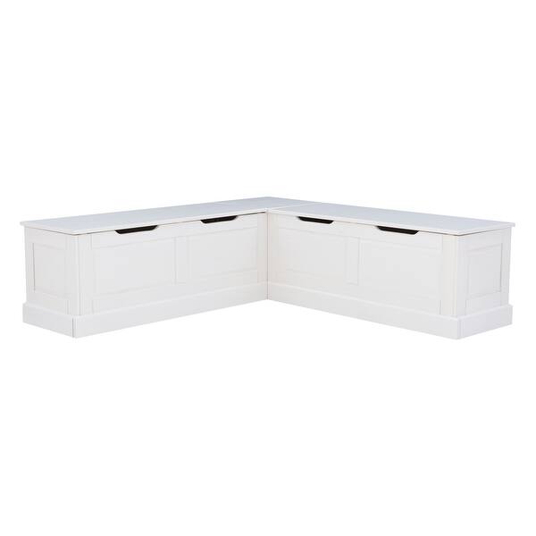 Josie Backless Breakfast Nook Bench Overstock 31253380 Small white storage areas under the bench and a blueish grey tile flooring. josie backless breakfast nook bench