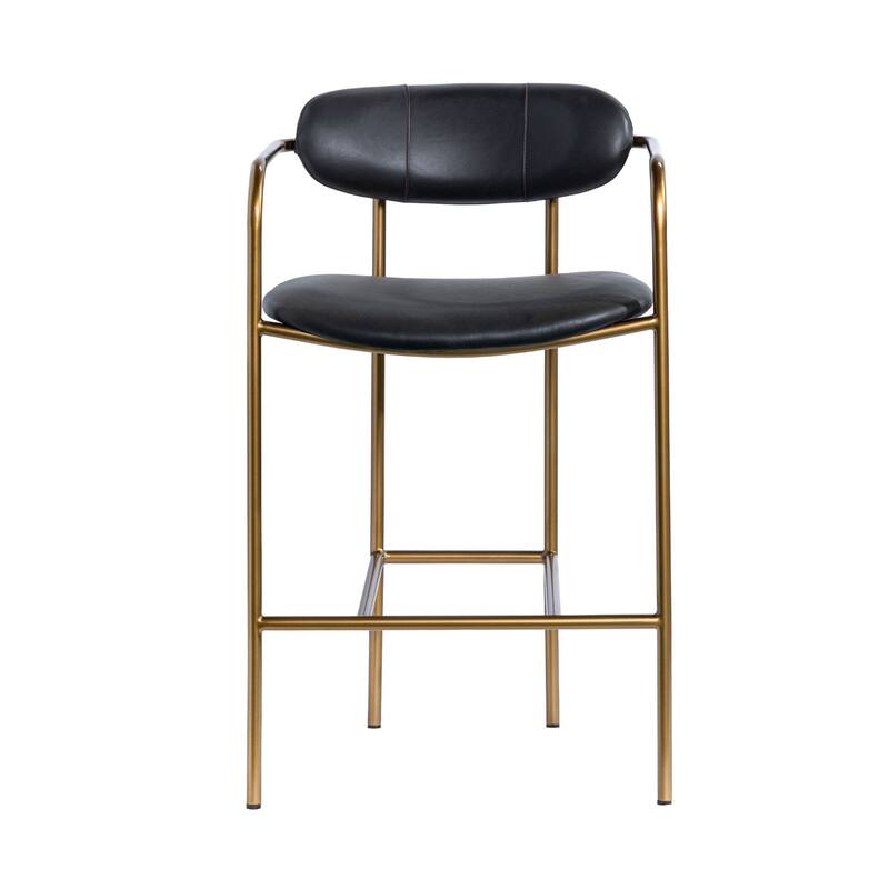 Parker Cream Fabric Seat Gold Metal Counter Stool - 21.3L x 21.5W x 36.5H
