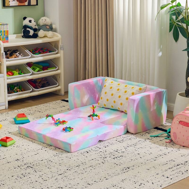 1-Piece Full Sponge Kids Double Folding Sofa Bed Kids Sofa