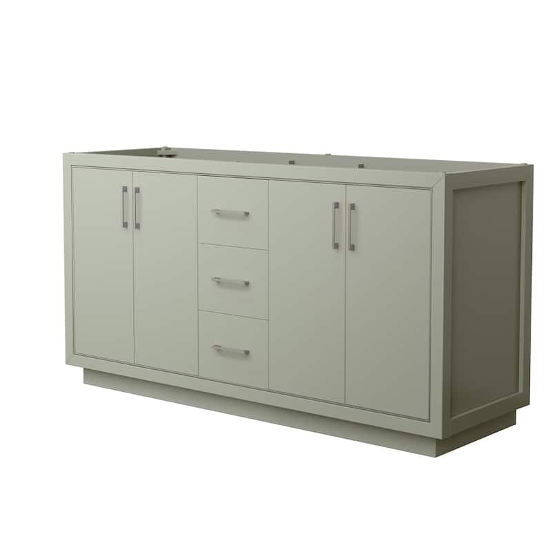 Wyndham Collection WCF1111-66D-CX-MXX Icon 66" Double Free Standing - Light Green / Brushed Nickel Hardware