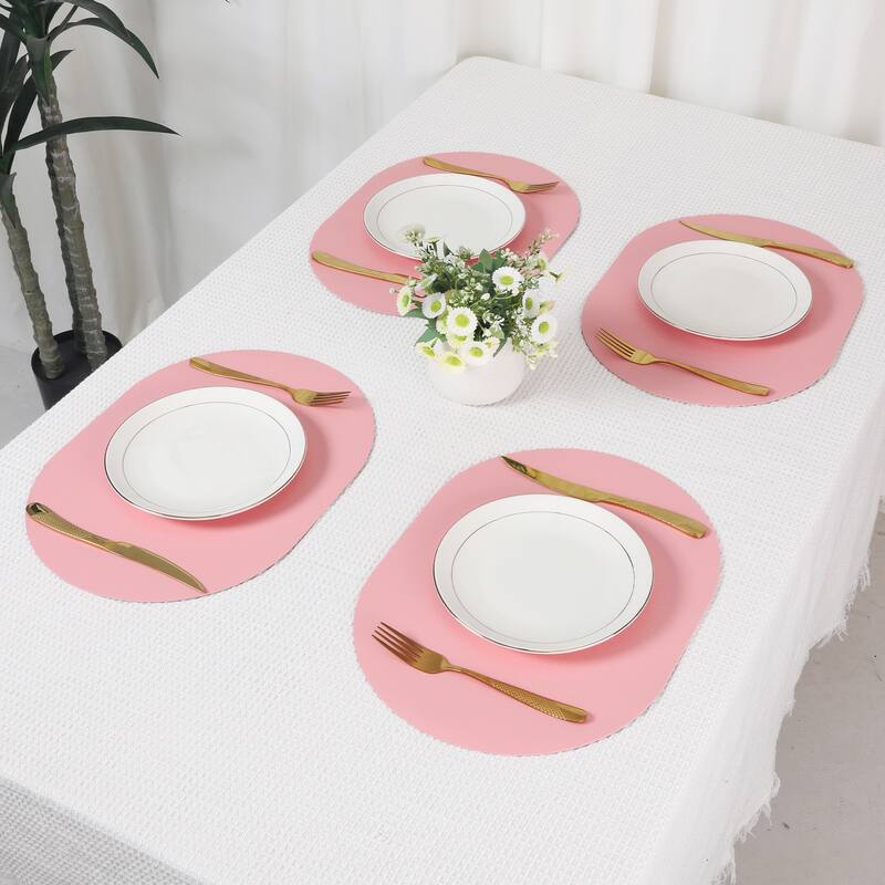 Table Placemats Set of 6 Leather Placemats for Dining Table Decor - 16*12Inch