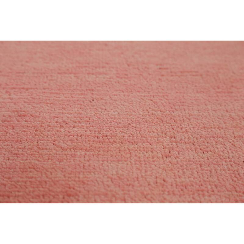 Hand Knotted Oriental 100% Wool Carpet Modern Solid Pink Gabbeh Area Rug - 11' 10'' X 8' 11''
