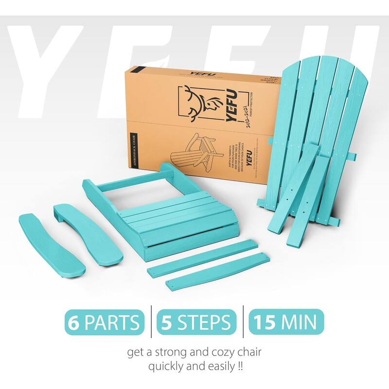 WINSOON All Weather HIPS Outdoor Plastic Adirondack Chairs Set of 2