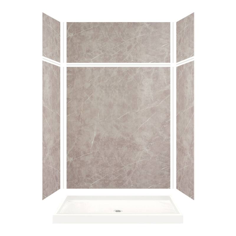 Transolid Expressions 60-in X 32-in X 96-in Glue to Wall Shower Kit - 32" x 60" x 96" - 32" x 60" x 96"