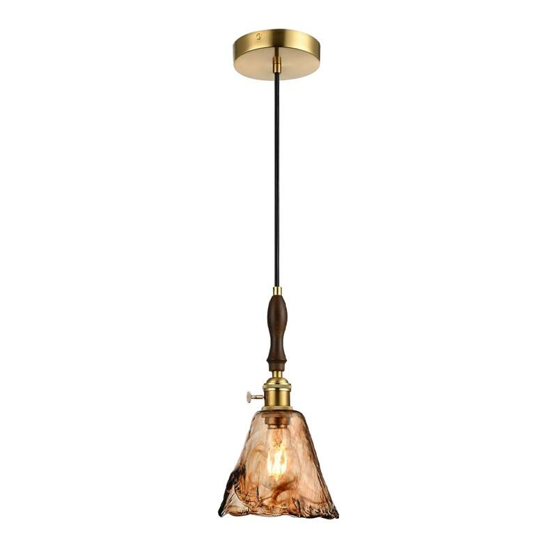 E26 socket hanging light Golden Amber pendant lights glass, metal adjustable light