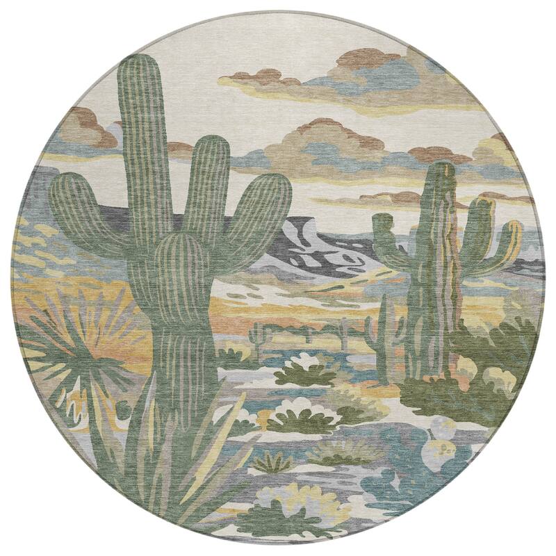 Machine Washable Indoor/ Outdoor Southwestern Mesa Chantille Rug