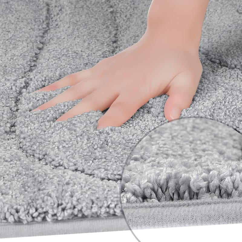 Non Slip Bath Mat, Geometry Bathroom Rug Absorbent Washable Mat Soft Microfiber Bath Mats for Bathroom Floor