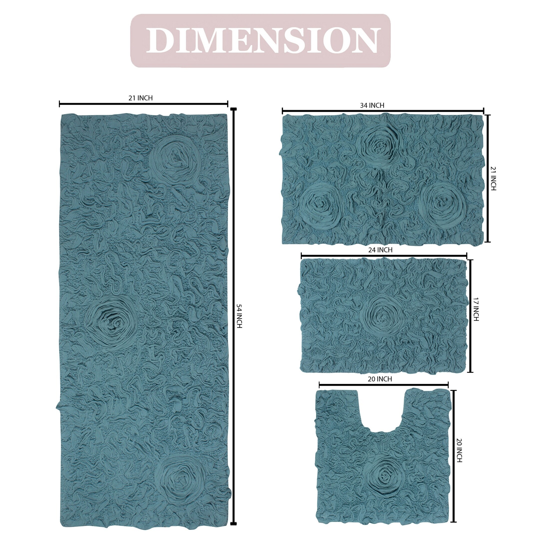 Bell Flower Cotton Non-Slip Bath Mat Soft Absorbent Bathroom Rug-image