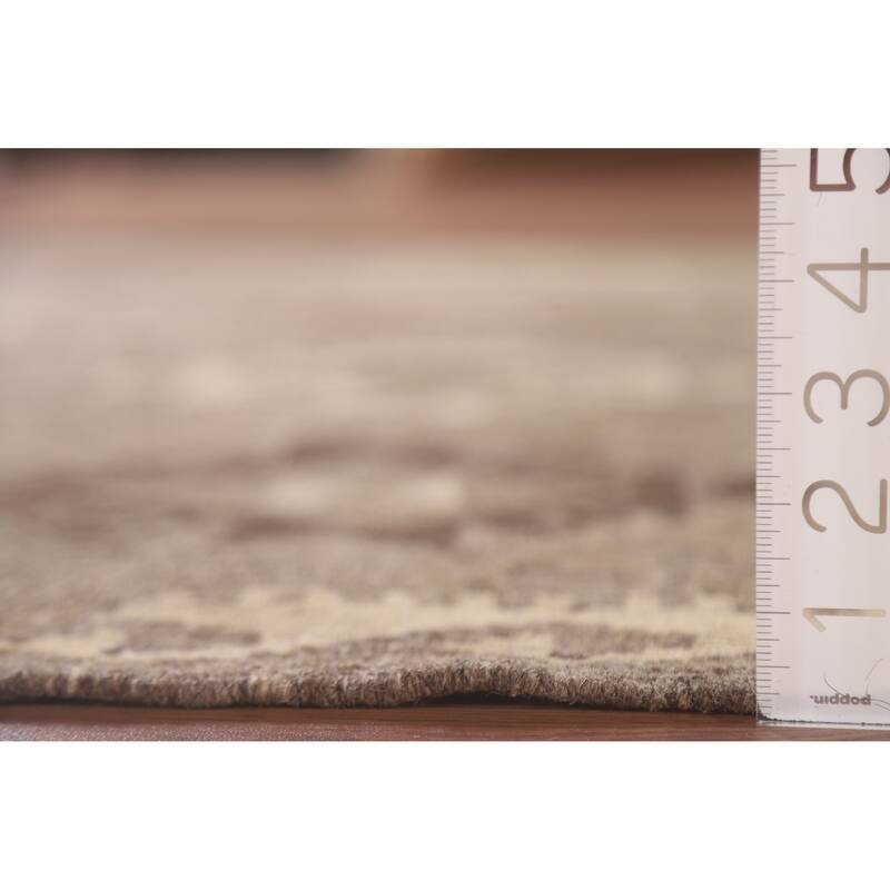 Hand Woven Oriental 100% Wool Carpet Southwestern Geometric Brown Kilim Area Rug - 6' 5'' X 5' 2''